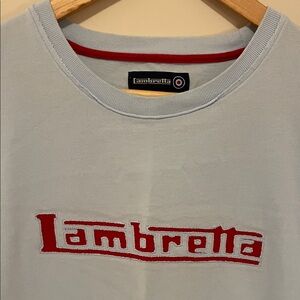 Light Blue Short Sleeve Tee with Red Logo